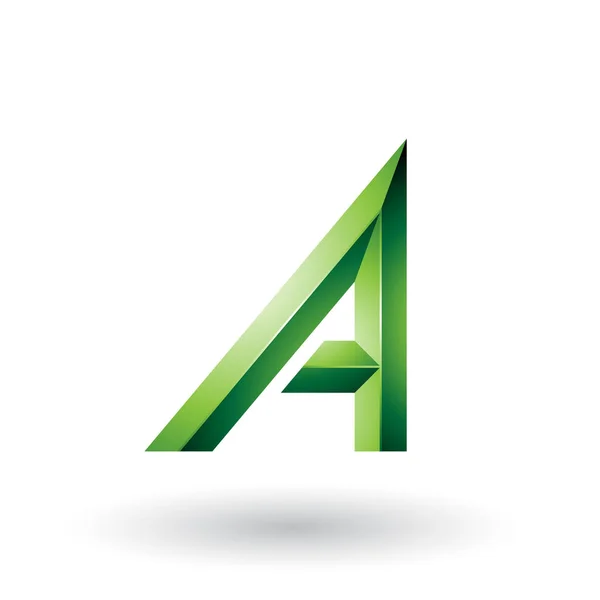 Vector Afbeelding Van Green Vet Bochtige Geometrische Letter Geïsoleerd Een — Stockvector