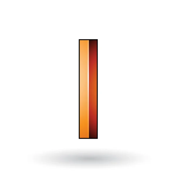 Vector Illustration Orange Glossy Embossed Letter Dark Stroke Isolated White — Stock Vector