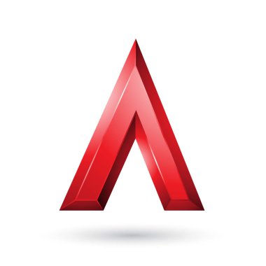 Vektör bir beyaz arka plan üzerinde izole illüstrasyon, kırmızı parlak geometrik A harfi