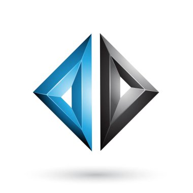 Vektör illüstrasyon mavi ve siyah çerçeve gibi kabartmalı elmas beyaz arka plan üzerinde izole şekli