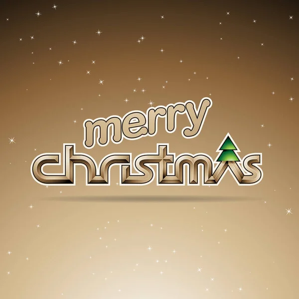 Vector Illustration Sepia Glossy Merry Christmas Text Design — Stock Vector