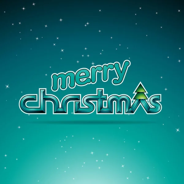 Vector Illustration Dark Green Glossy Merry Christmas Text Design — Stock Vector