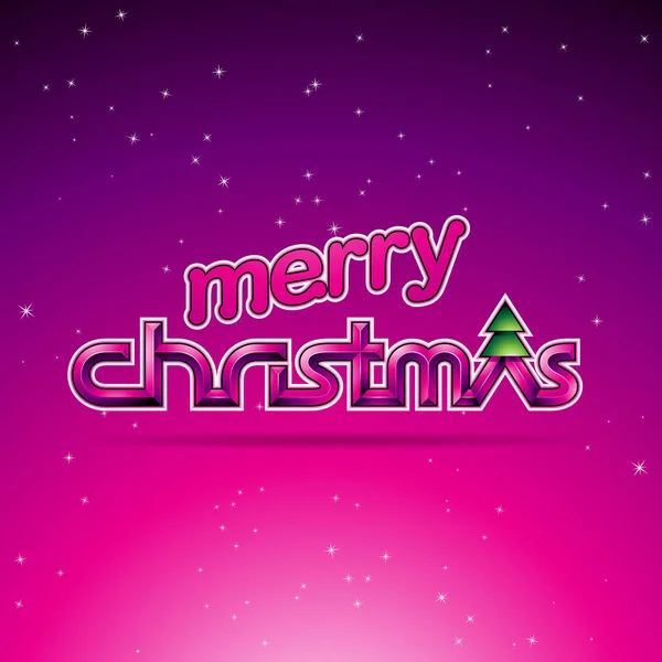 Vector Illustration Magenta Glossy Merry Christmas Text Design — Stock Vector