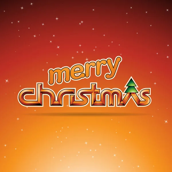 Vector Illustration Orange Glossy Merry Christmas Text Design — Stock Vector