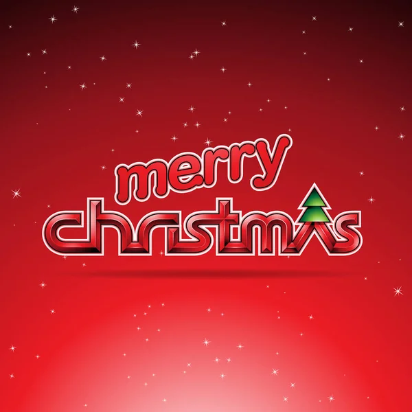 Vector Illustration Red Glossy Merry Christmas Text Design — Stock Vector