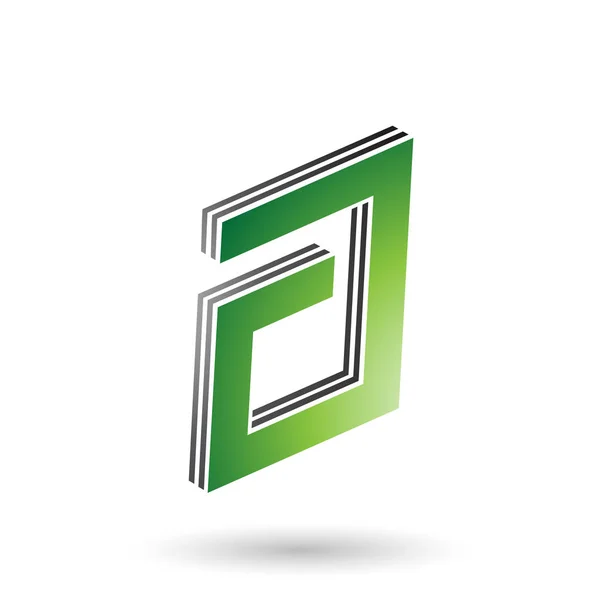 Zielony i czarny prostokątny warstwową litera A — Wektor stockowy