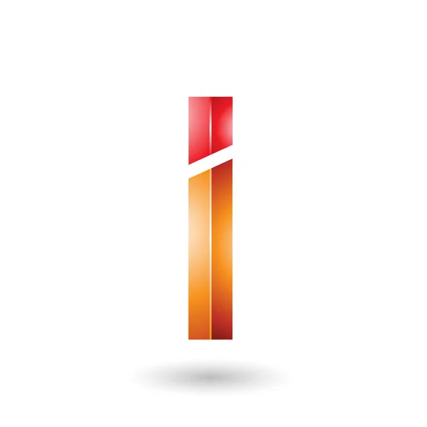 Rouge et Orange Rectangulaire Brillant Lettre I — Image vectorielle