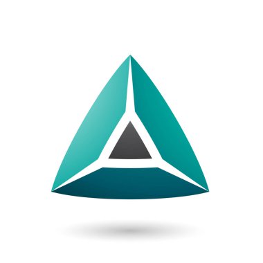 Siyah ve yeşil 3D pyramidical şekil vektör Illustration