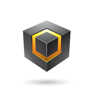 Siyah Bold Cube ile parlayan çekirdek vektör Illustration