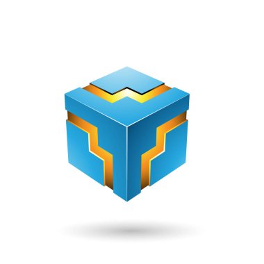 Mavi Bold Zigzag Cube Vector Illustration