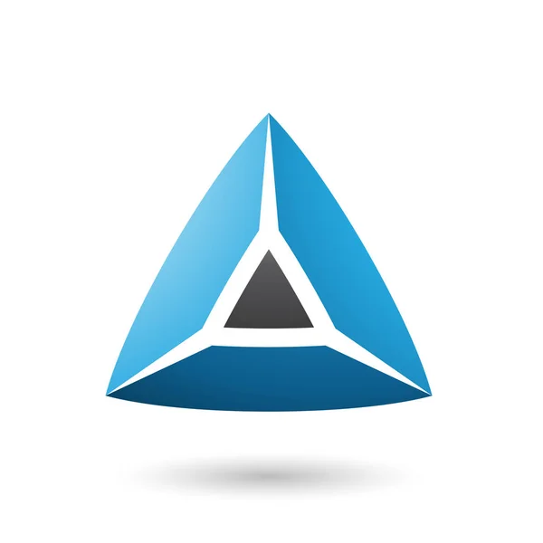 Zwart en blauw 3D piramidevormige vector illustratie — Stockvector