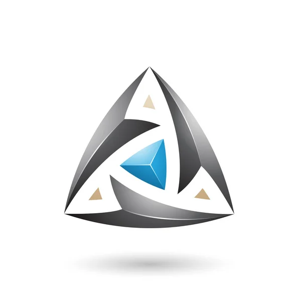 Triángulo Negro con Flechas Vector Ilustración — Vector de stock
