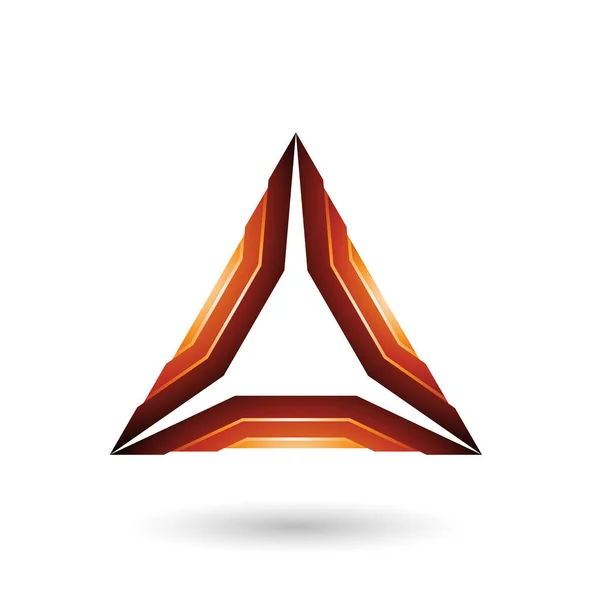 Illustration vectorielle triangle mécanique brillant marron — Image vectorielle