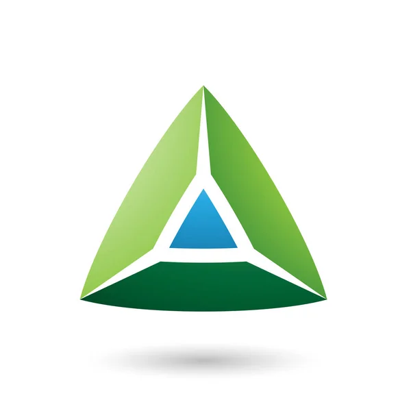 Groene en blauwe 3D piramidevormige vector illustratie — Stockvector