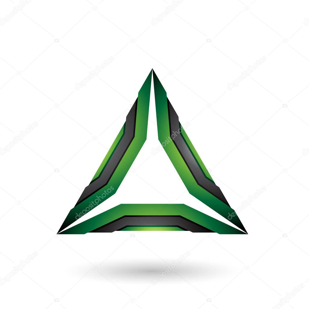 Vector Illustration of Green and Black Mechanic Triangle isolated on a white background
