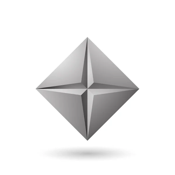 Szary diament ikona z gwiazdą kształt wektor ilustracji — Wektor stockowy