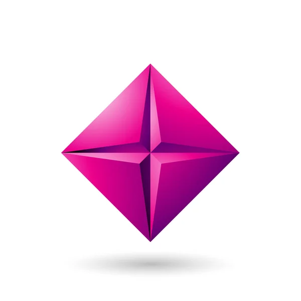 Purpurowy diament ikona z gwiazdą kształt wektor ilustracji — Wektor stockowy