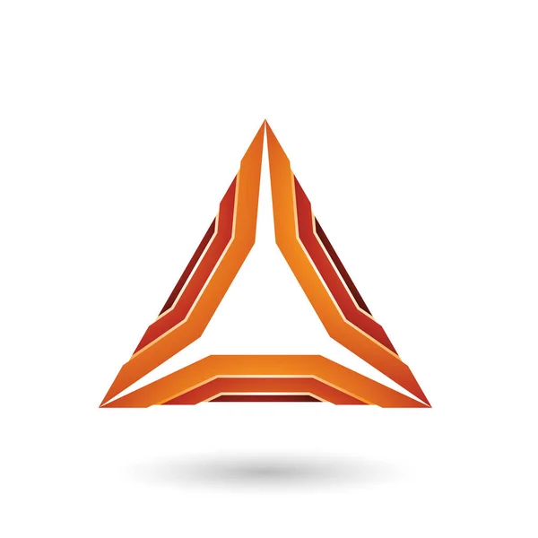 Orange glänzend mechanisches Dreieck Vektor Illustration — Stockvektor