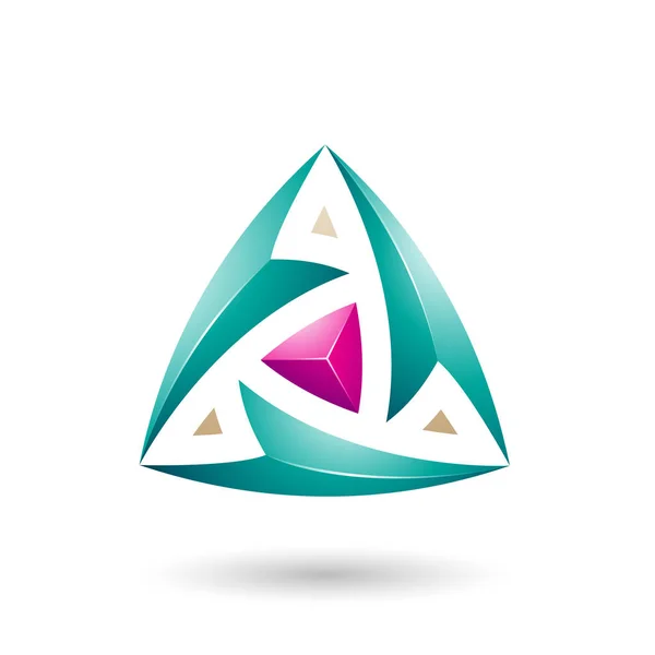Triangle vert persan avec des flèches Illustration vectorielle — Image vectorielle