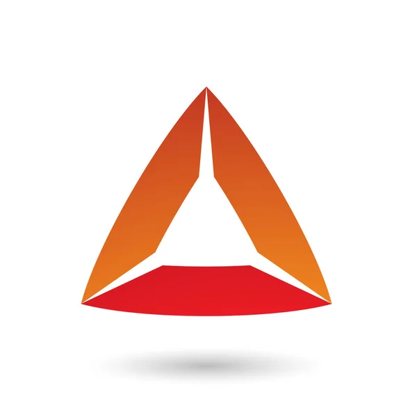 带弯曲边缘矢量插图的红色和橙色三角形 — 图库矢量图片