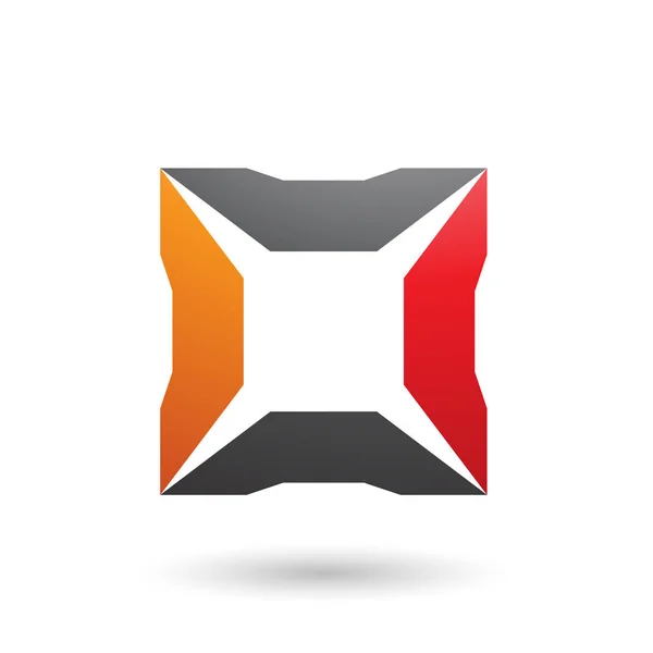Röd svart och orange fyrkant med Spikes vektor illustration — Stock vektor