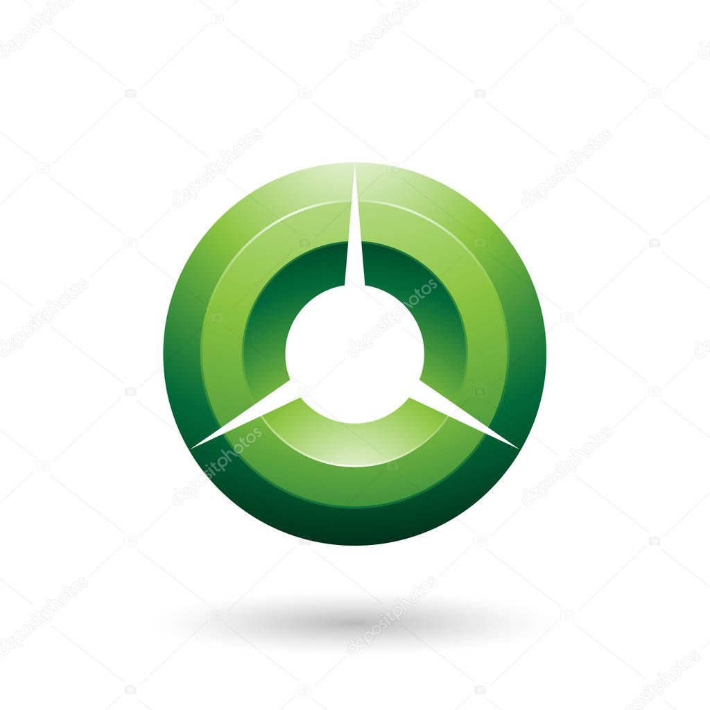 Vector Illustration of Green Glossy Shaded Circle isolated on a white background