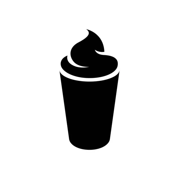 Icona Frappuccino nero isolato su sfondo bianco Vector Ill — Vettoriale Stock