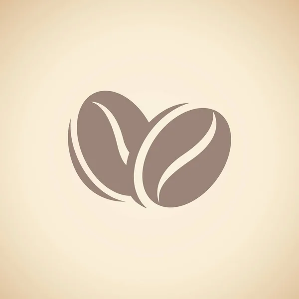 Brązowy ziarna kawy ikona izolowane na beżowy tło Vector Il — Wektor stockowy