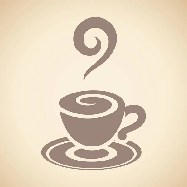 Icono de la taza de café marrón aislado en un fondo blanco Vector Illu — Vector de stock