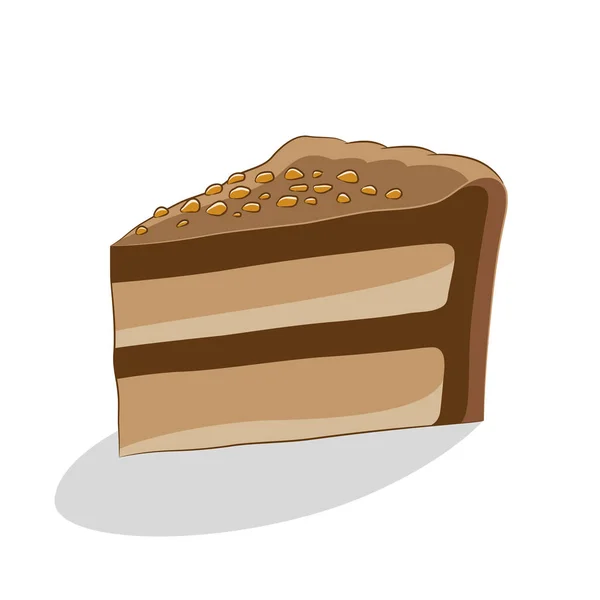 Ícone do bolo em uma ilustração de vetor de fundo branco — Vetor de Stock