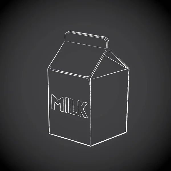 Liitutaulu Piirustus Milk Box kuvake liitutaulu Vector Illus — vektorikuva