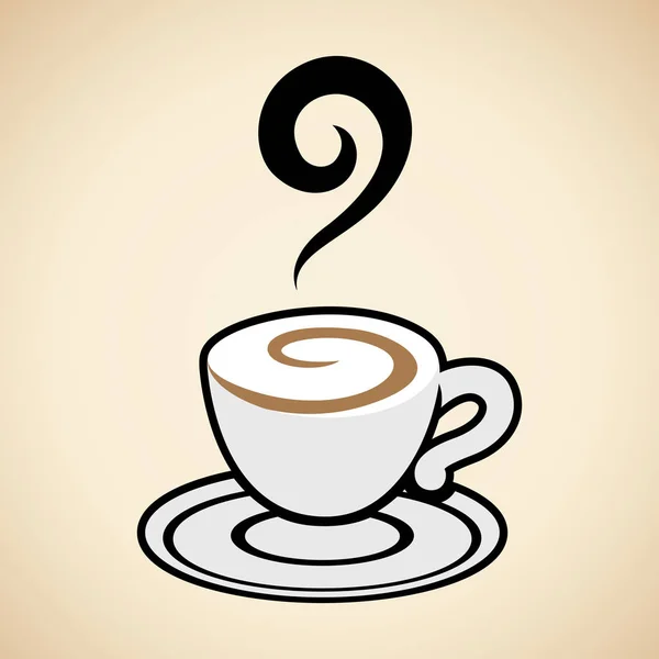 咖啡杯图标隔离在米色背景矢量插图 — 图库矢量图片