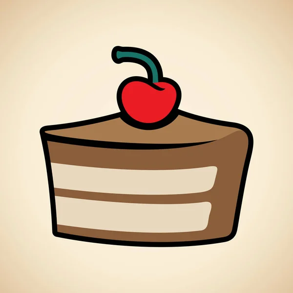 Icône de gâteau coloré isolé sur un fond beige vecteur Illustr — Image vectorielle