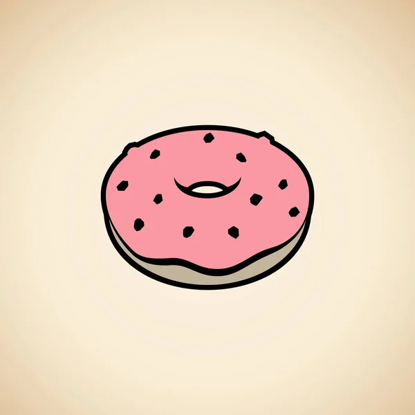 Икона пончика выделена на бежевом фоне векторной иллюстрацией — стоковый вектор