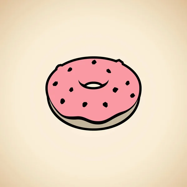 Icône de donut isolée sur un fond beige Illustration vectorielle — Image vectorielle