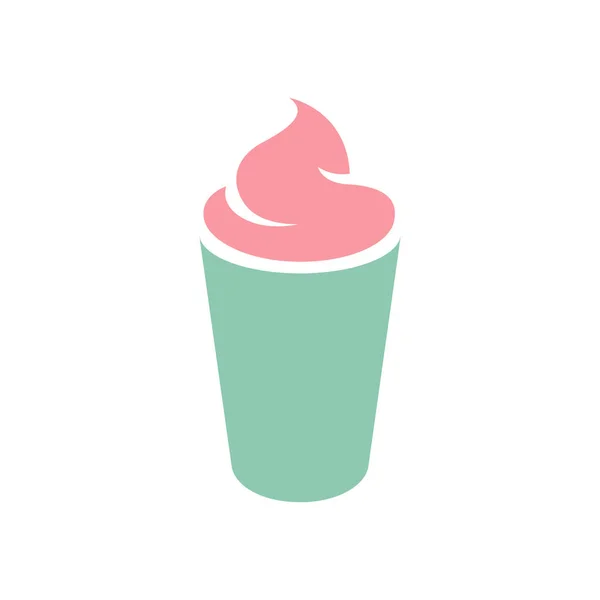 Zöld és rózsaszín Frappuccino ikon izolált fehér háttér V — Stock Vector