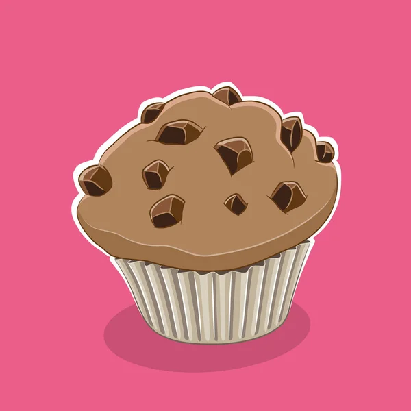 Muffin ikon på en rosa bakgrund vektor illustration — Stock vektor