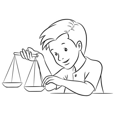 Black Line Art of Libra Zodiac Sign vector