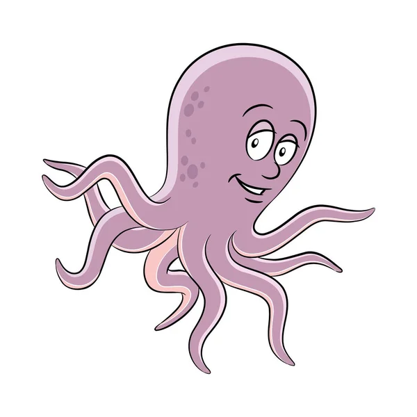 Cartoon Octopus — Stock Vector