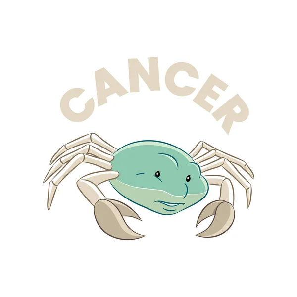 Colorful Cartoon of Cancer Zodiac Sign — Stock Vector