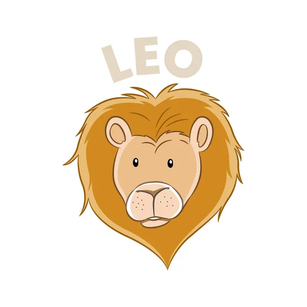 Desenhos animados coloridos de Leo signo do zodíaco —  Vetores de Stock