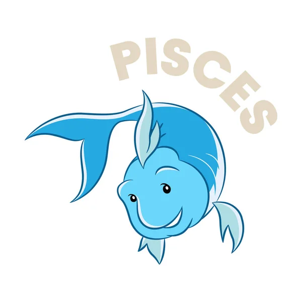 Barevný kreslený Pisces Zodiakový znak — Stockový vektor