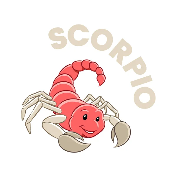 Desenhos animados coloridos do signo do zodíaco do escorpião — Vetor de Stock