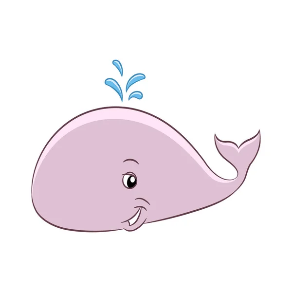 Färgglada tecknad Whale — Stock vektor