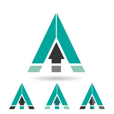 A harfi renkli soyut üçgen simgesi