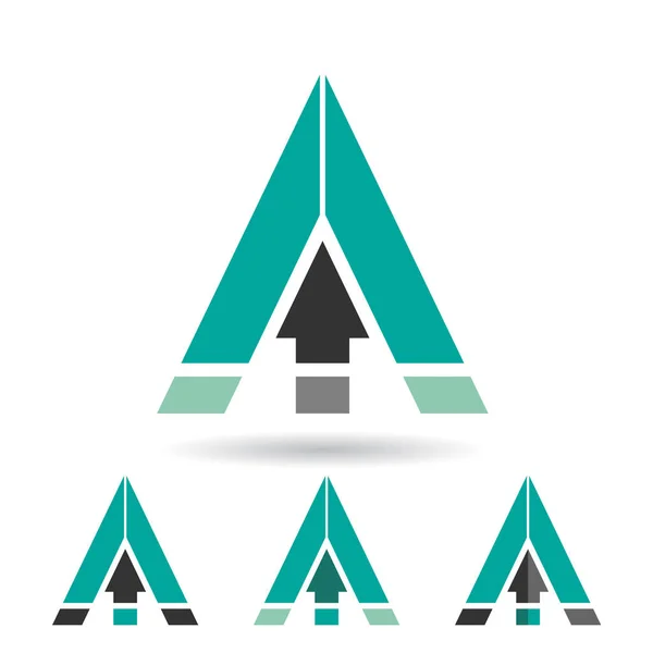 A harfi renkli soyut üçgen simgesi — Stok fotoğraf