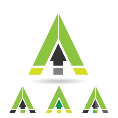 A harfi renkli soyut üçgen simgesi