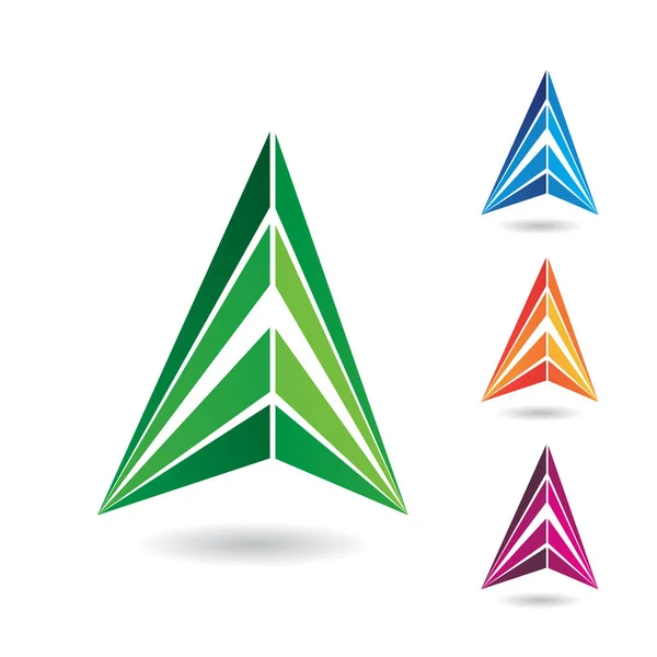 多彩的抽象三角形符号的字母 A — 图库照片