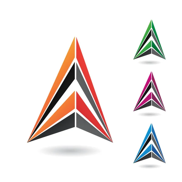 Barevné abstraktní trojúhelník Symbol písmene A — Stock fotografie