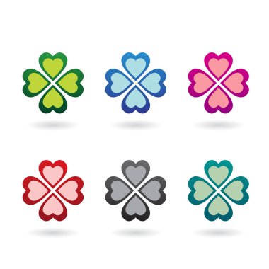 Soyut renkli dört yapraklı yonca